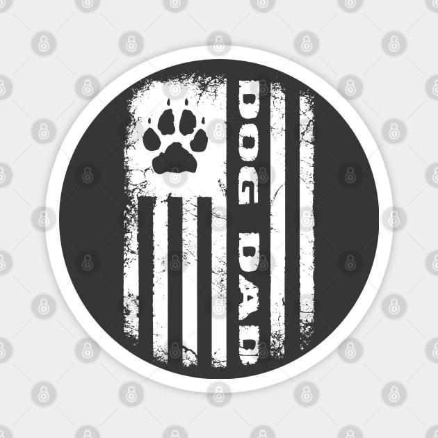 Dog Dad Distressed Flag Magnet by BoneheadGraphix